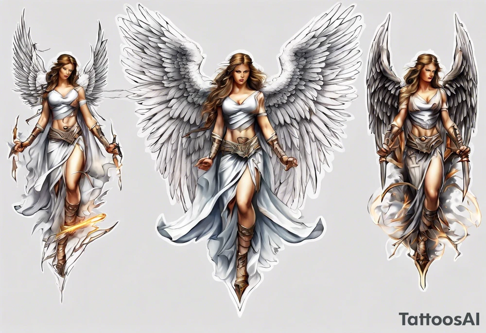 Warrior Angel picture tattoo idea