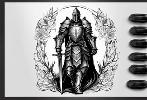 knight heavy armor cathedral tattoo idea