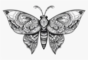 moth with wings tattoo idea