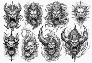 ocean gods thunder aggressive tattoo idea