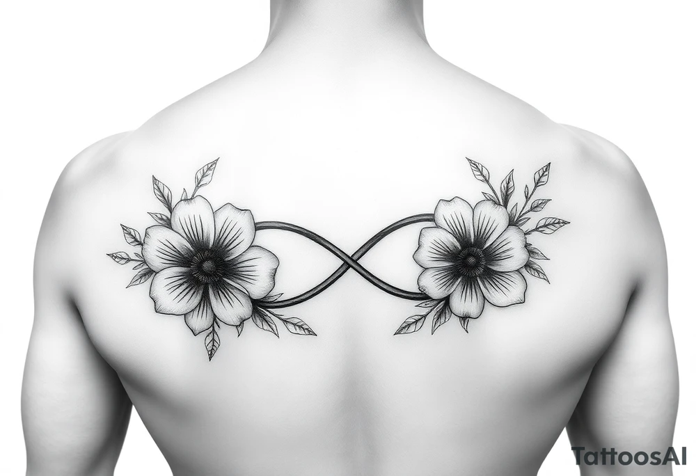 January December July birthday flower infinity sign tattoo idea