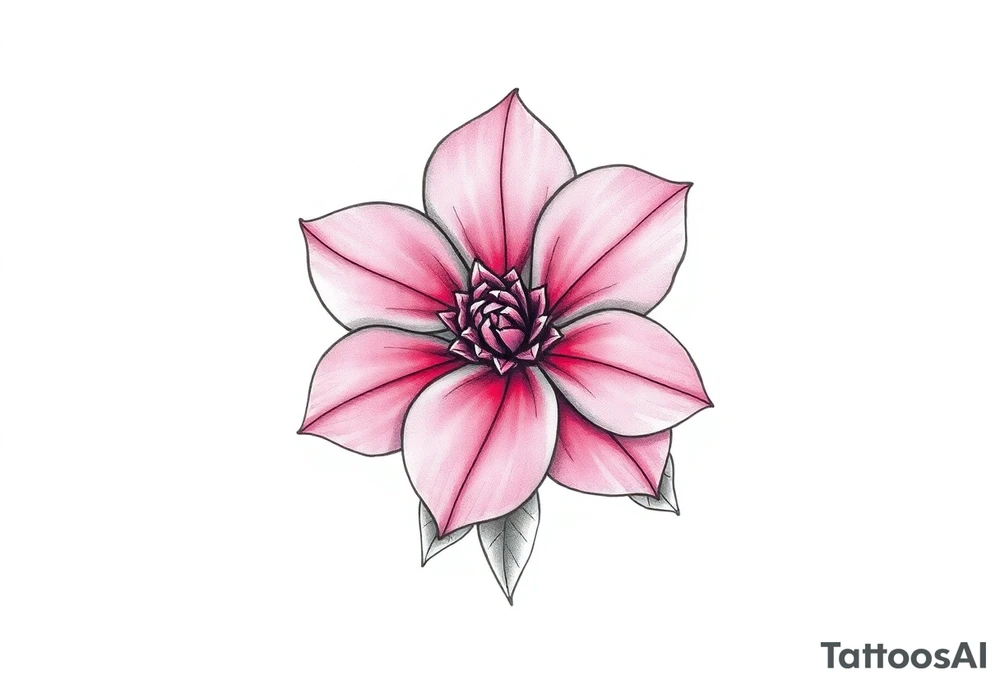pink camelia flower tattoo idea