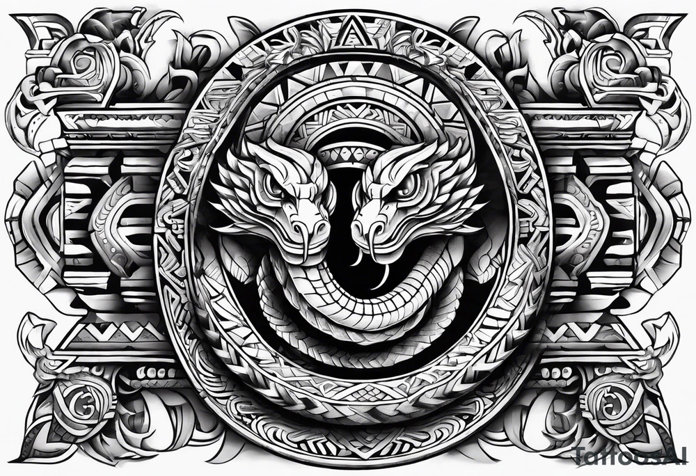 Aztec snake tattoo idea