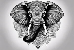 Pferd und Elefant halb Kopf 
Mandala tattoo idea