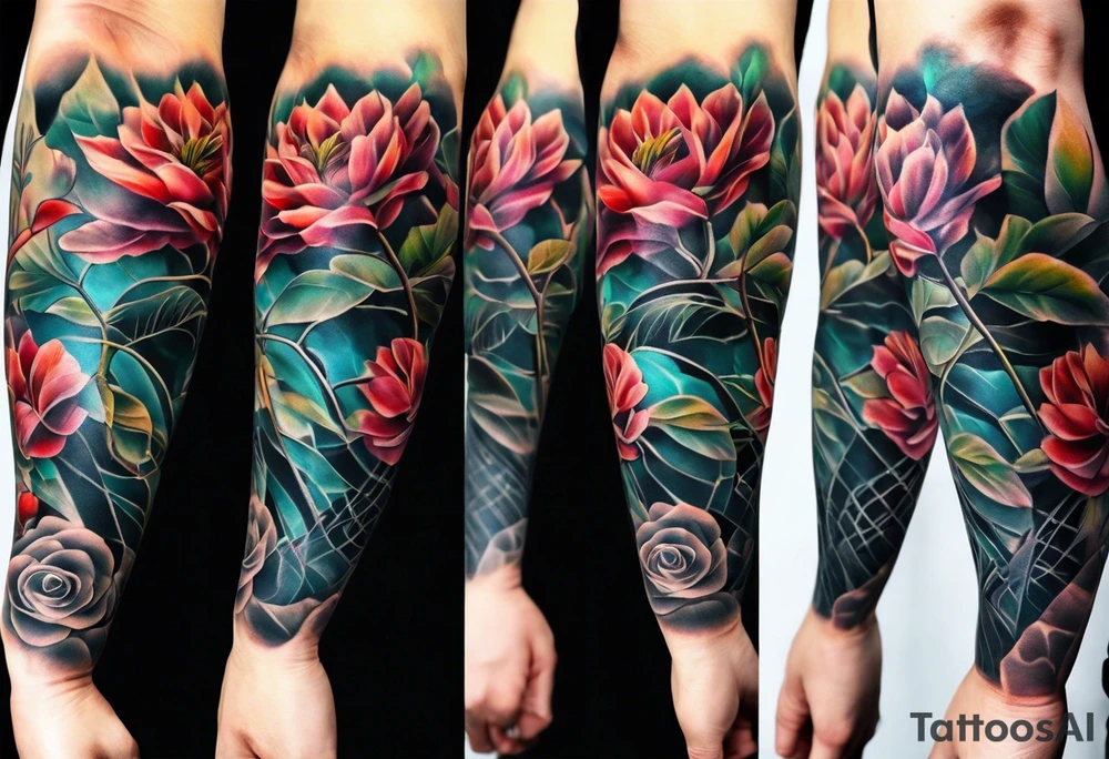 x ray of human arm on right arm tattoo idea