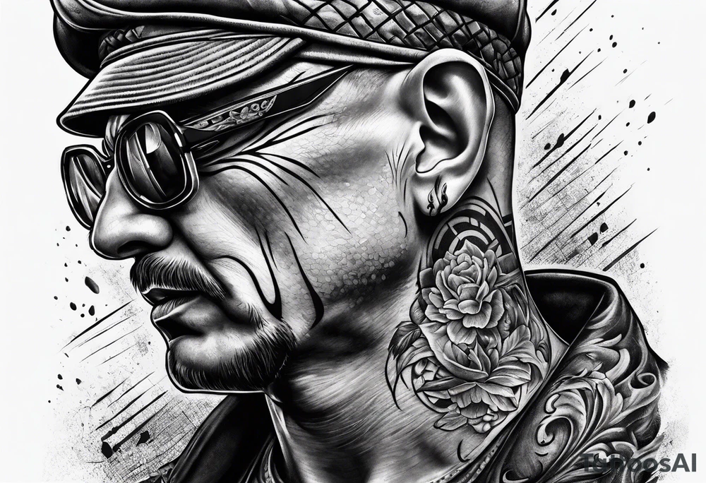 Old Russian prison style wounded prisoner tattoo idea