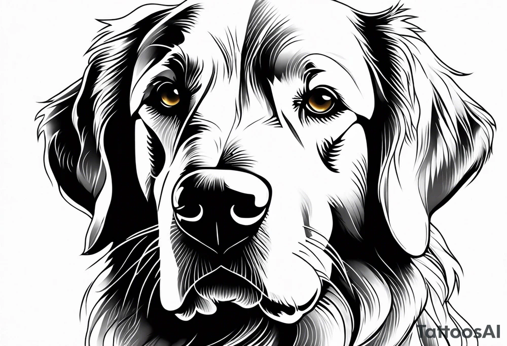 golden retriever tattoo idea