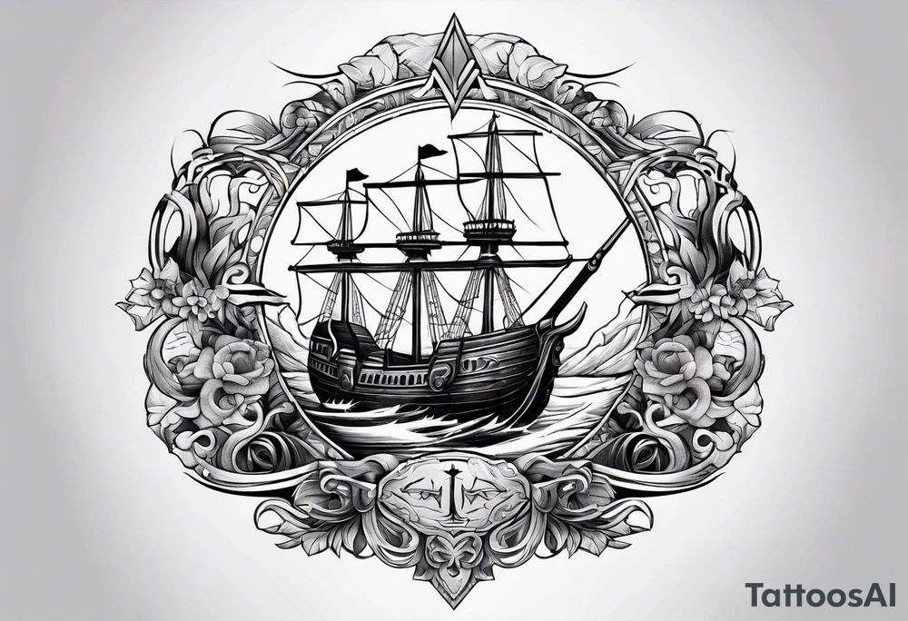 Valhalla sword ship tattoo idea