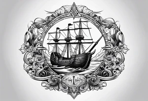 Valhalla sword ship tattoo idea