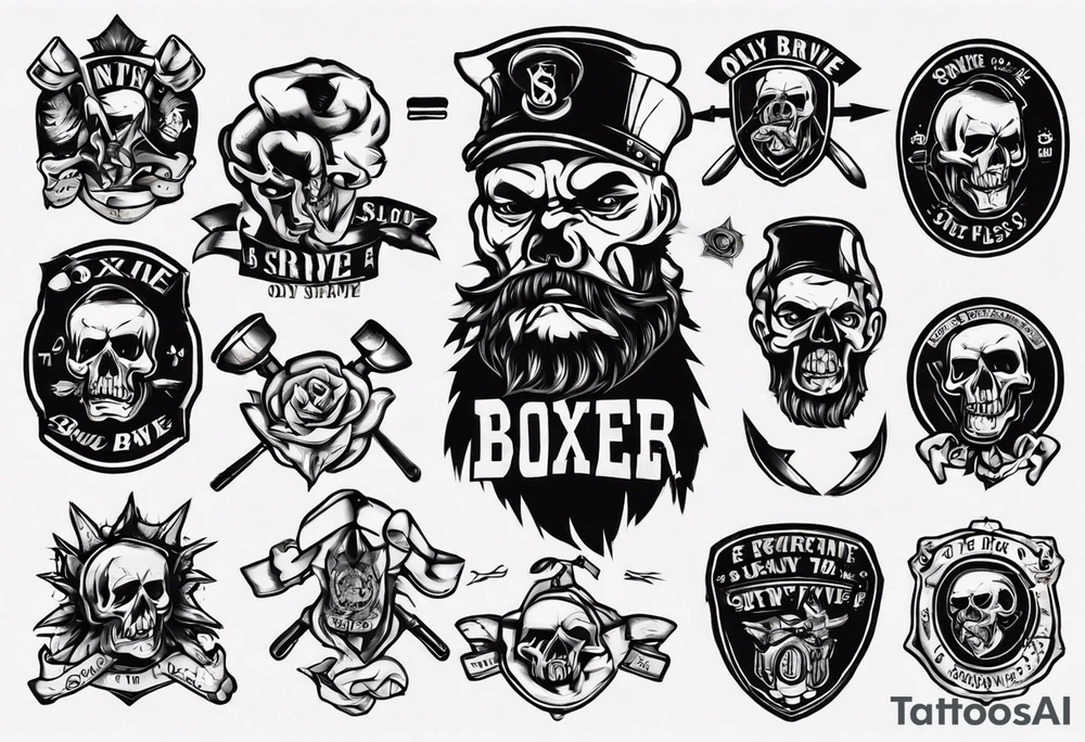 Only the brave survive a boxer with an inscription tattoo idea Only the brave survive a boxer with an inscription tattoo idea