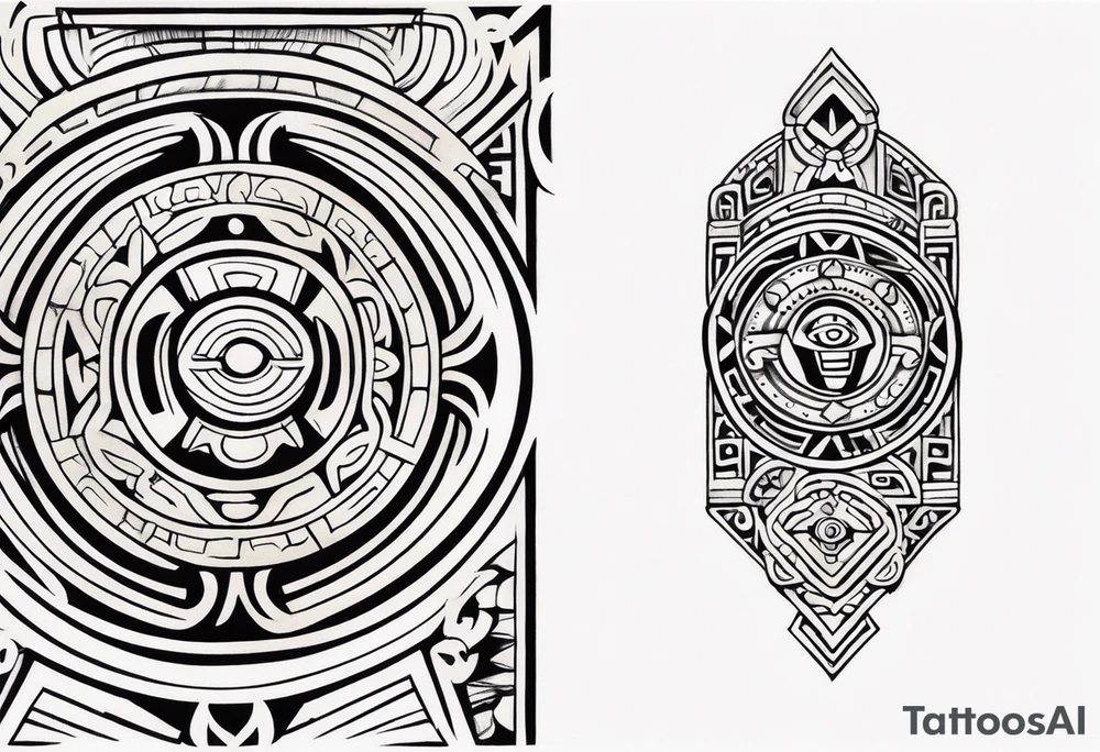 Mayan Symbol on knee tattoo idea