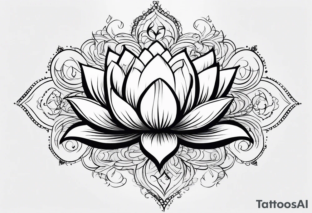 Lotus music notes tattoo idea