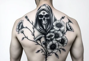 plague doctor with snapdragon flowers
poppies tattoo idea