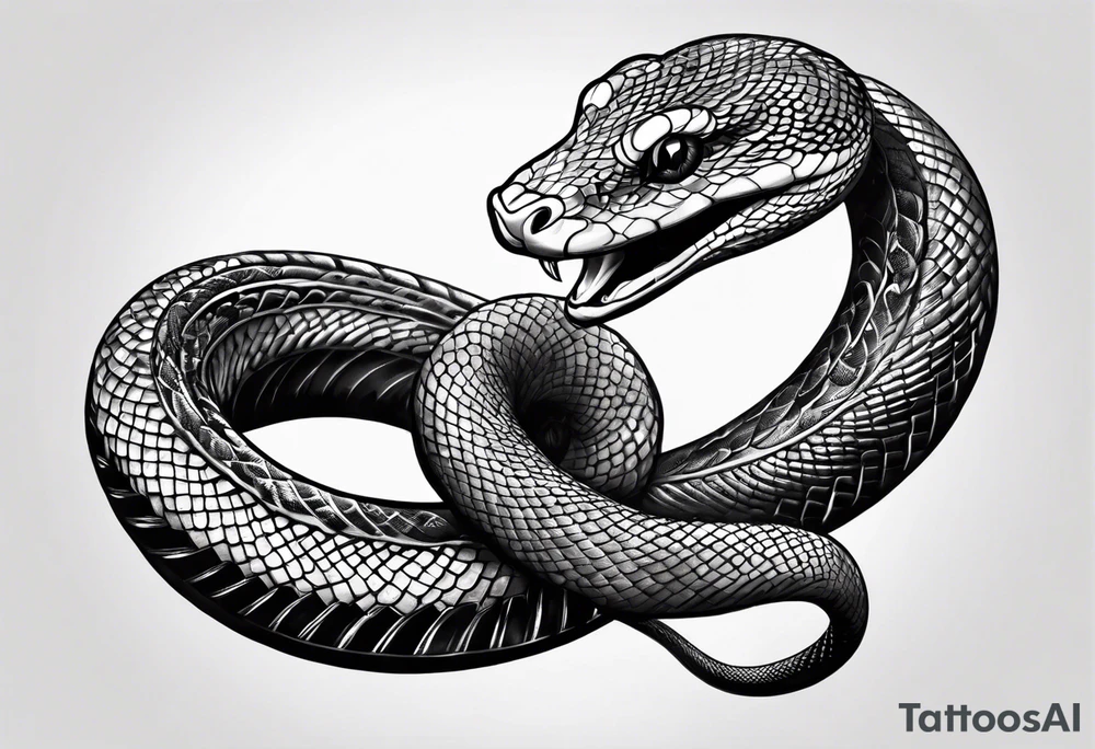 a snake who has swallowed a heart tattoo idea