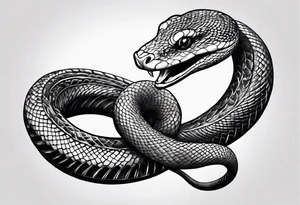 a snake who has swallowed a heart tattoo idea