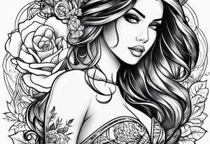 girl in underwear tattoo idea
