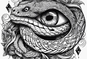 snake biting vein tattoo idea