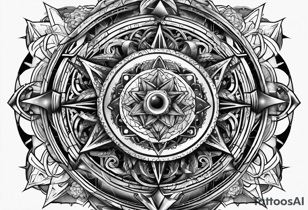 Tesseract and stars tattoo idea