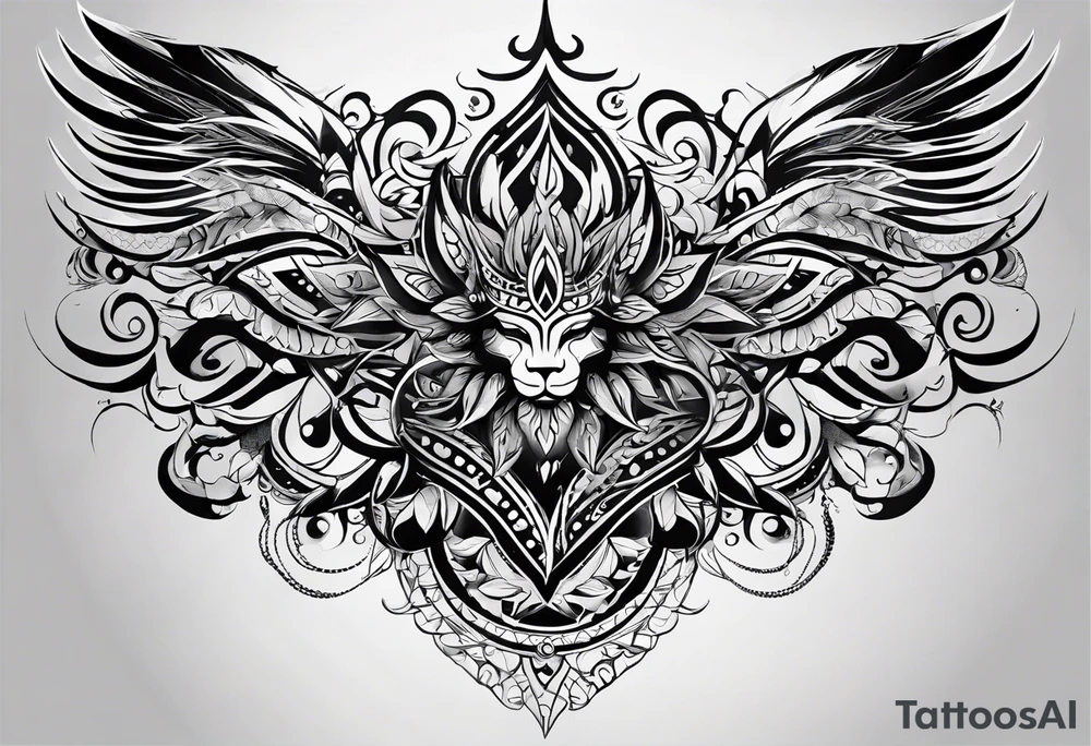 козерог демон накаченный воинственный tattoo idea