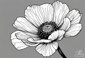 A buttercup for my brother who past away and was my best friend. It was our childhood flower. Thin lines and a small tattoo. His name is Casey.   Add a stem and make it less. tattoo idea