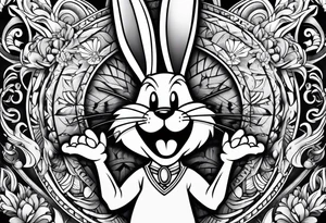 Chicano style bugs bunny tattoo idea