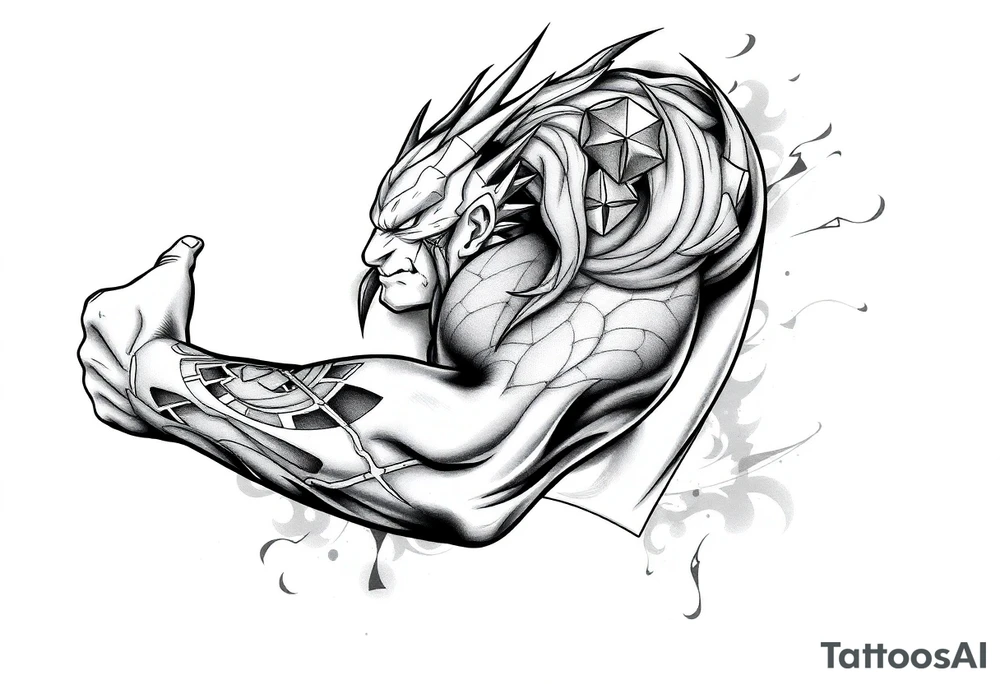cultura egipcia  y dragón ball z tattoo idea