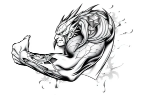 cultura egipcia  y dragón ball z tattoo idea