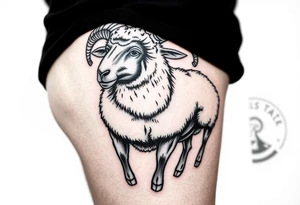 Black sheep with muscles tattoo idea