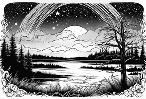 Winter night sky, February in Michigan tattoo idea