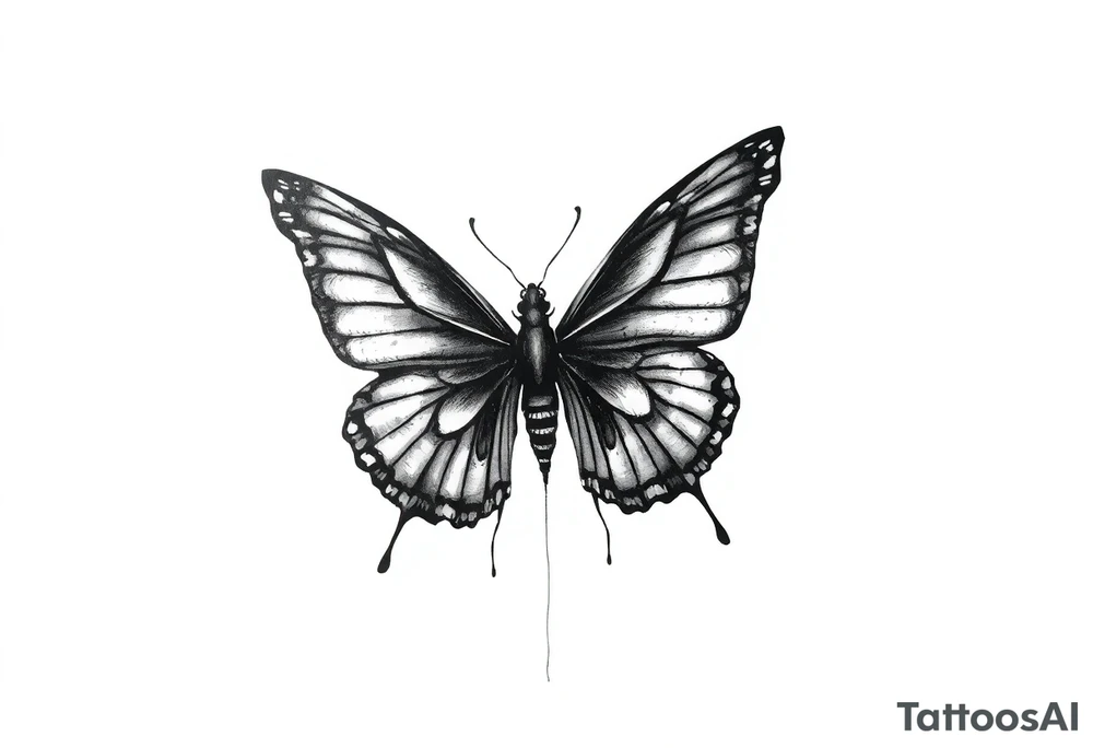 Dark Butterfly tattoo on a neck tattoo idea