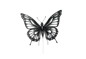 Dark Butterfly tattoo on a neck tattoo idea