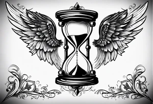 hourglass with wing carpe diem for men tattoo idea