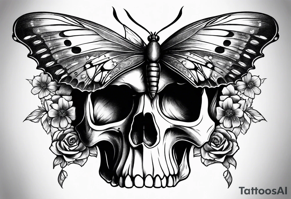 Skull Butterfly tattoo idea