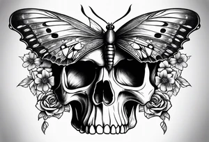 Skull Butterfly tattoo idea
