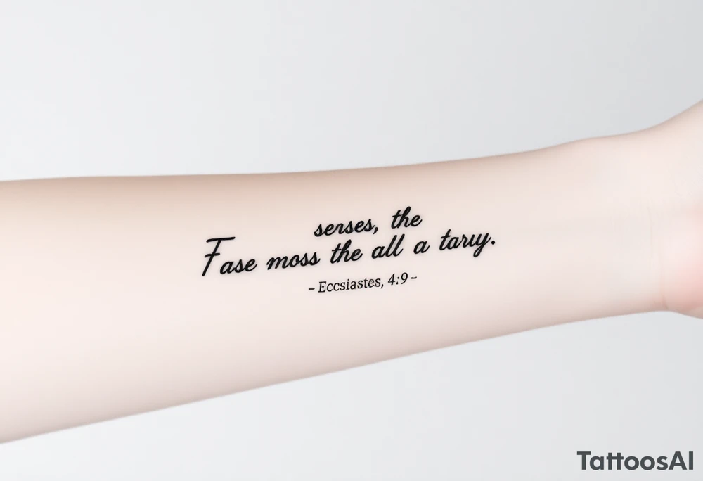 Bible verse Ecclesiastes 4:9 tattoo idea