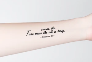 Bible verse Ecclesiastes 4:9 tattoo idea