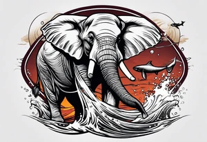 elephant
fishing
diving
plunging tattoo idea