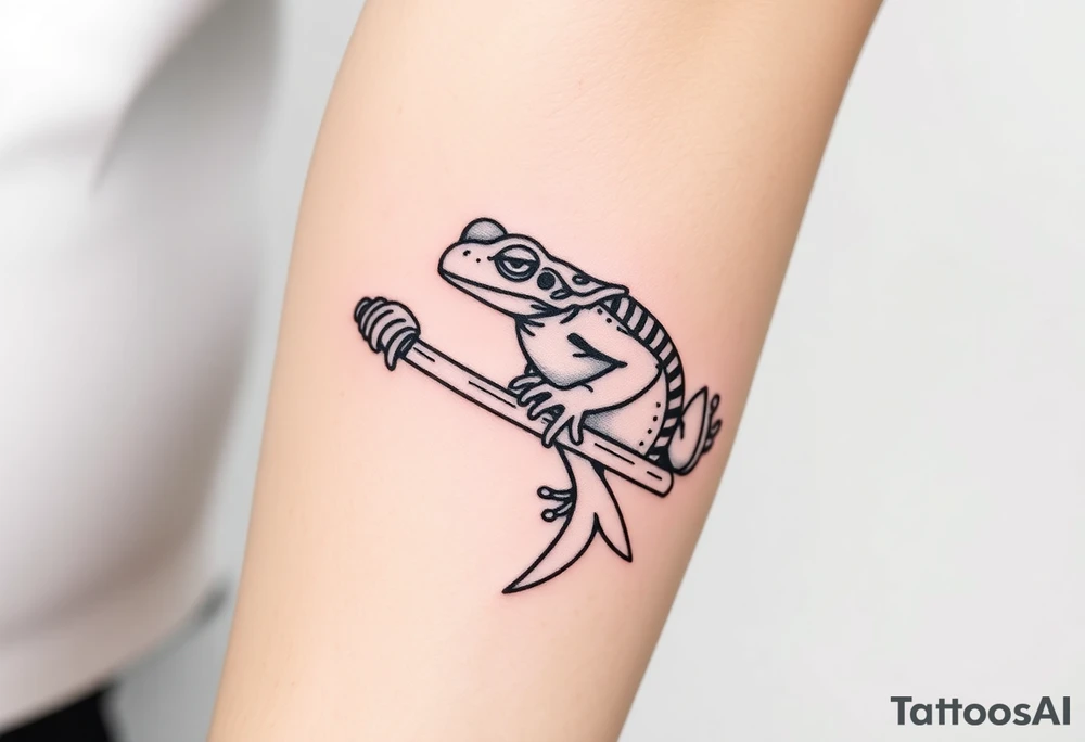Toad Japanese holding a sword tattoo idea