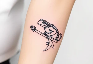 Toad Japanese holding a sword tattoo idea
