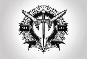 Valhalla shield  sword axe tattoo idea