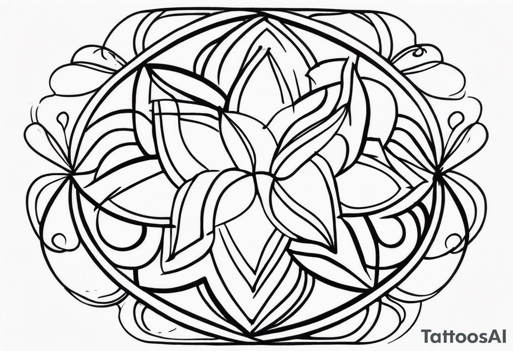 small stars and curls close up tattoo idea