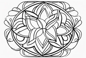 small stars and curls close up tattoo idea