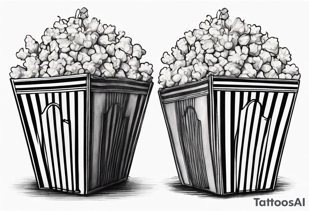 Popcorn box with vertical stripes tattoo idea