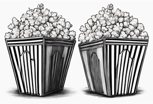 Popcorn box with vertical stripes tattoo idea