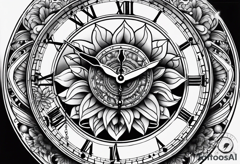 Timeless clock tattoo idea