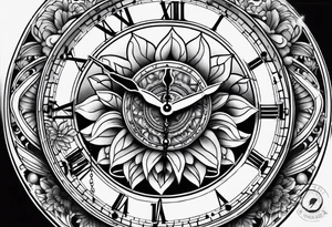 Timeless clock tattoo idea