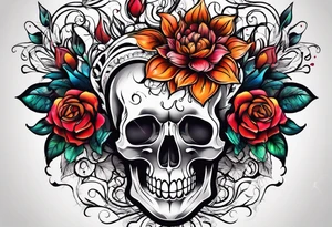 Heartbeat flowers tattoo idea
