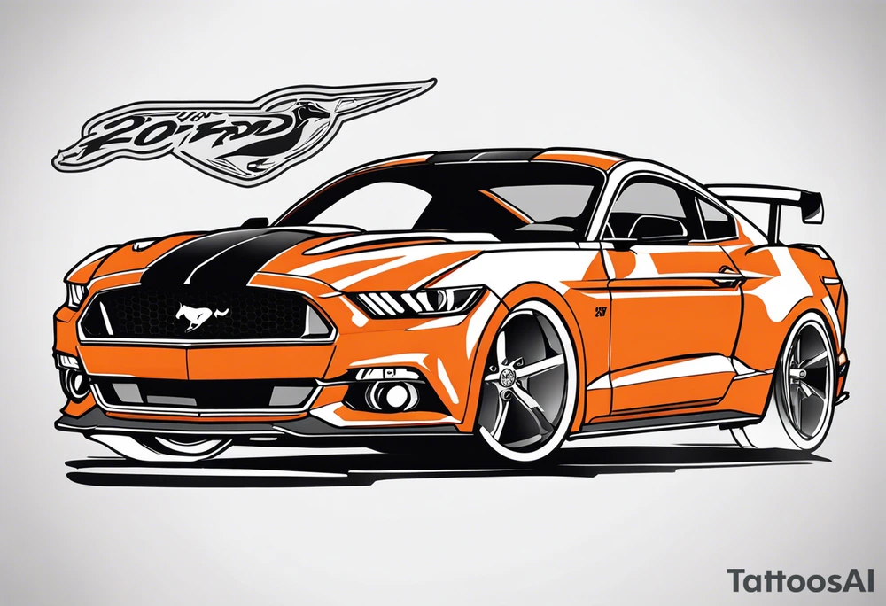 2016 ford mustang orange tattoo idea