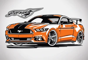 2016 ford mustang orange tattoo idea