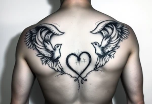 Gates of heaven Money Doves broken heart lonely tattoo idea